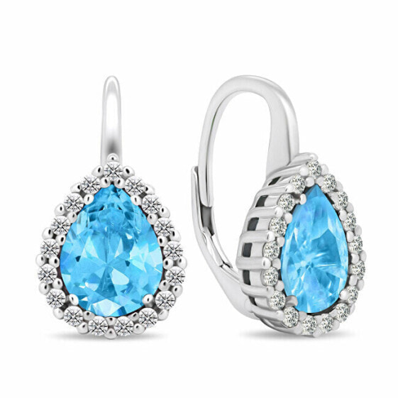 Timeless silver earrings with zircons EA425WAQ