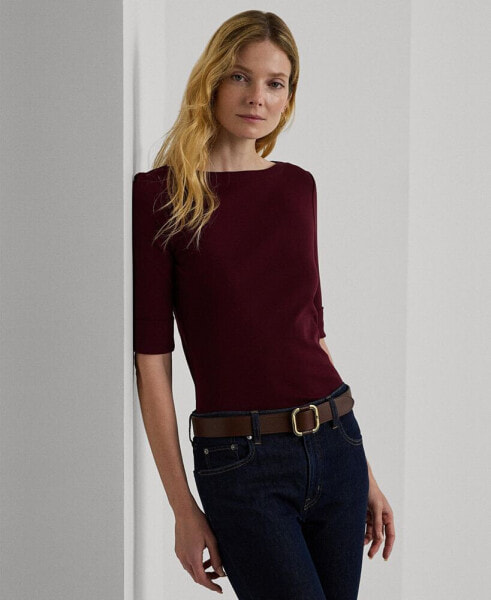 Women's Cotton-Blend Boatneck Top