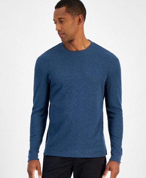 Men's Thermal Long Sleeve Ribbed Crewneck Sweater, Created for Macy's