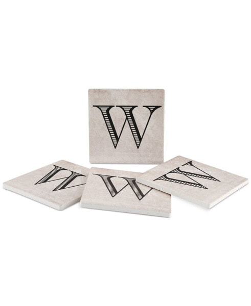 Vintage Monogram 4-Pc. Coaster Set