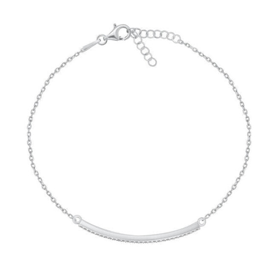 Elegant silver bracelet with zircons BRC133W