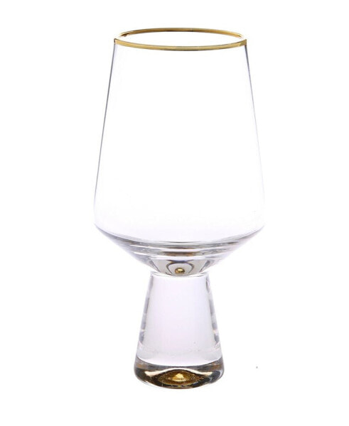 Set of 6 Water Glasses with Base and Rim