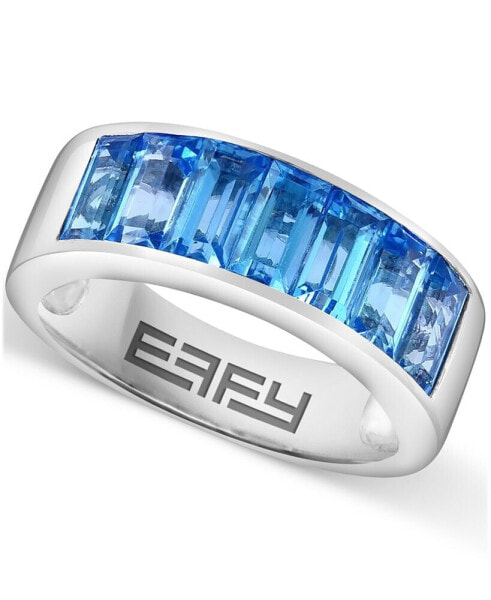 EFFY® Blue Topaz Emerald-Cut Statement Ring (4 ct. t.w.) in Sterling Silver