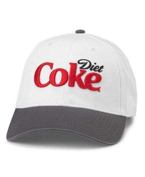 Men's and Women's White, Charcoal Diet Coke Ballpark Adjustable Hat