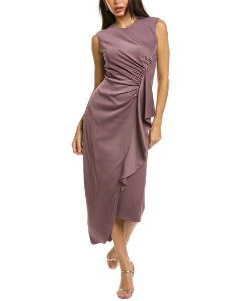 Kay Unger Carla Tea Length Midi Dress Women's Brown 2