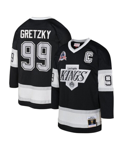 Big Boys Wayne Gretzky Black Los Angeles Kings 1992 Blue Line Player Jersey