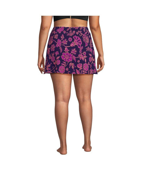 Plus Size Tummy Control Swim Skirt Swim Bottoms Print
