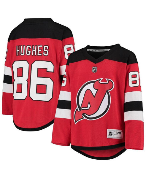 Футболка для малышей OuterStuff красная New Jersey Devils Jack Hughes