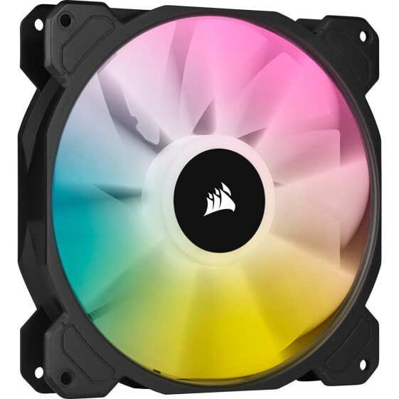 Corsair iCUE SP140 RGB Elite Performance 140 mm PWM Fan Pack of 2 with iCUE Lighting Node Core (CORSAIR AirGuide Technology, Eight Controllable RGB LEDs, Quiet 18 dBA, Up to 1,200 rpm) Black