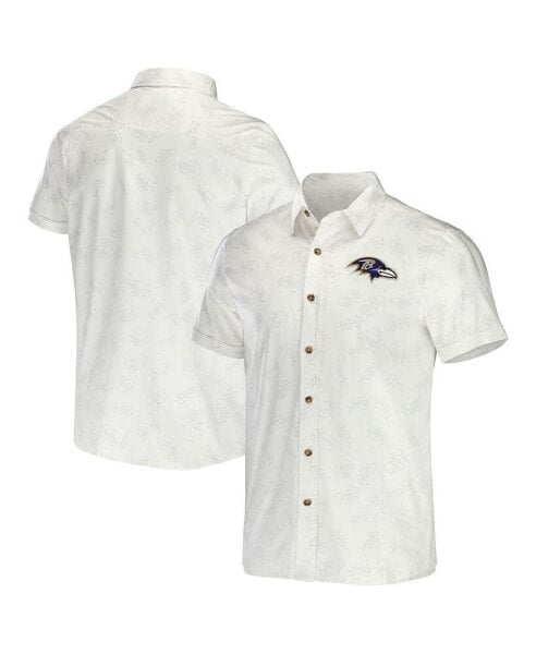 Men's NFL x Darius Rucker Collection by White Baltimore Ravens Woven Button-Up T-shirt