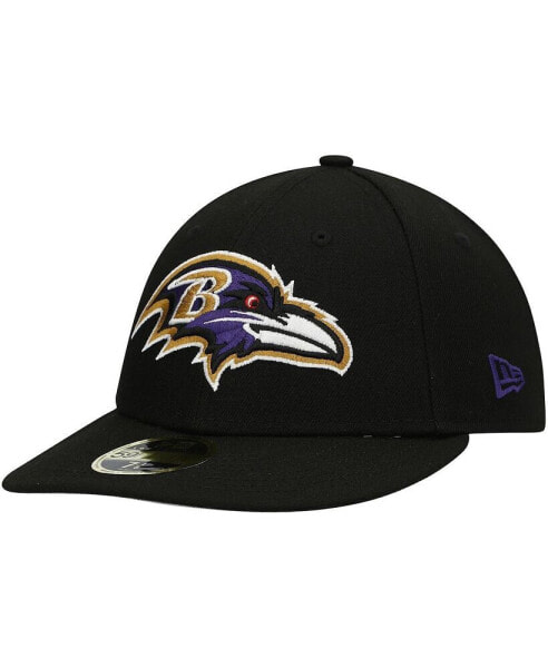 Men's Black Baltimore Ravens Omaha Low Profile 59Fifty Fitted Hat