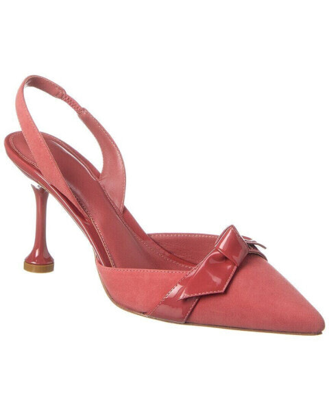 Alexandre Birman Clarita Stiletto Flare Suede Slingback Pump Women's Orange 40