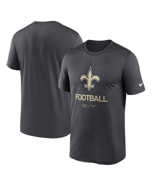 Men's Anthracite New Orleans Saints Infographic Performance T-shirt