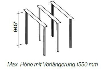 Verlängerungskit für Spazion 180 in schwarz oder Edelstahl