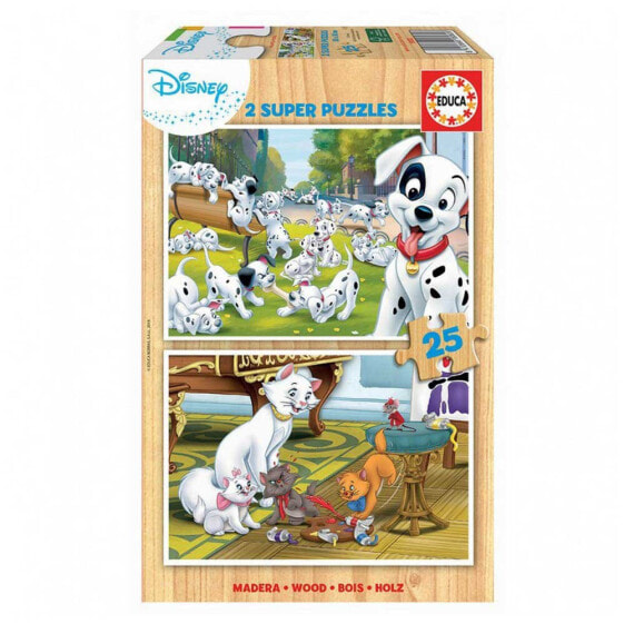 EDUCA BORRAS 2X25 Animals Dalmatians+Aristogatos Puzzle