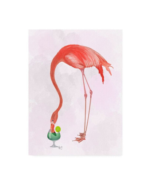 Fab Funky Flamingo and Cocktail 2 Canvas Art - 19.5" x 26"