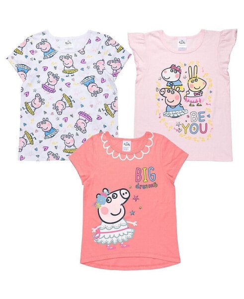 Girls 3 Pack T-Shirts Toddler Child
