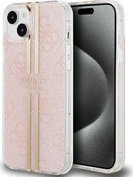 Guess Guess GUHCP15MH4PSEGP iPhone 15 Plus / 14 Plus 6.7" różowy/pink hardcase IML 4G Gold Stripe