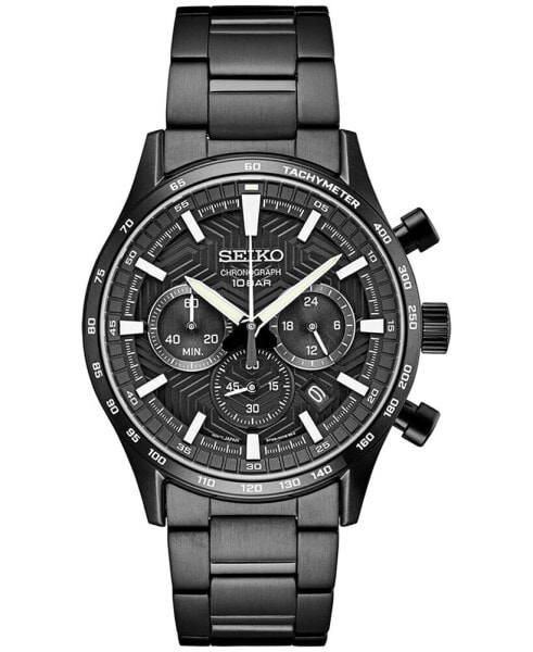 Men's Chronograph Essentials Black Ion Finish Stainless Steel Bracelet Watch 43mm