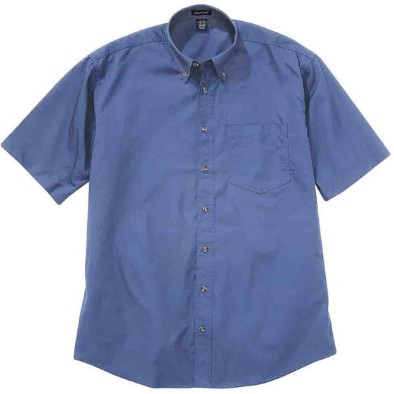 River's End Ezcare Woven Short Sleeve Button Up Shirt Mens Blue Casual Tops 733-