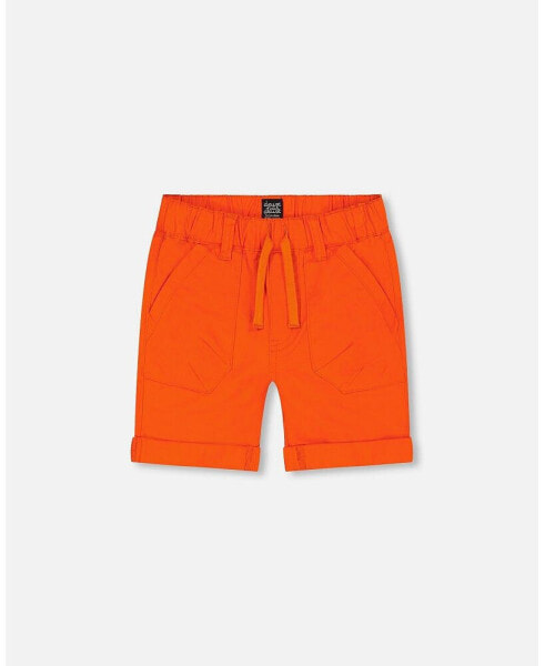 Baby Boys Baby Stretch Twill Short Tangerine