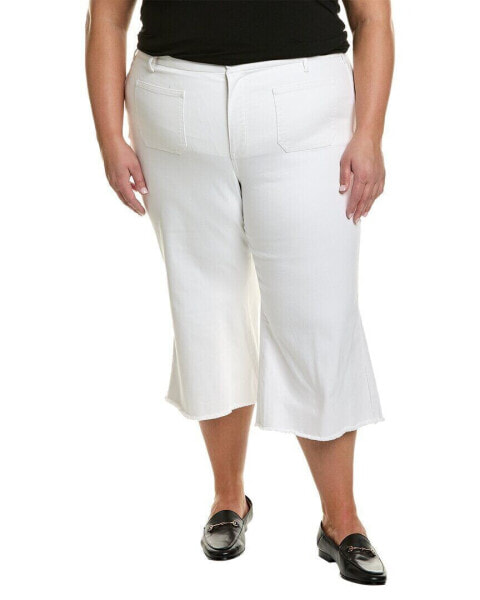Nydj Plus Patchie Major Wide Leg Capri Optic White Jean Women's