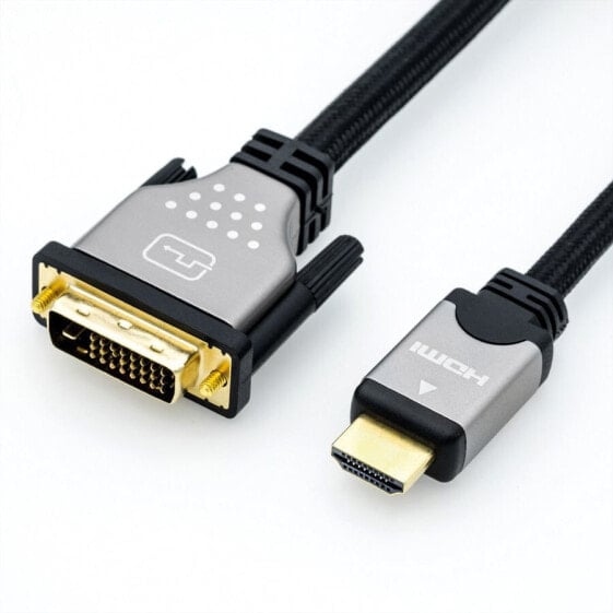 ROLINE 11.04.5870 - 1 m - DVI - HDMI - Male - Male - Gold