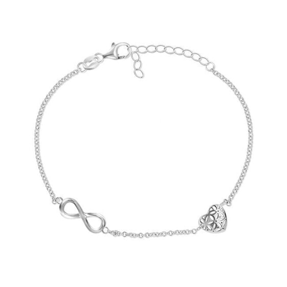 Stylish silver bracelet with decorations BRC33W