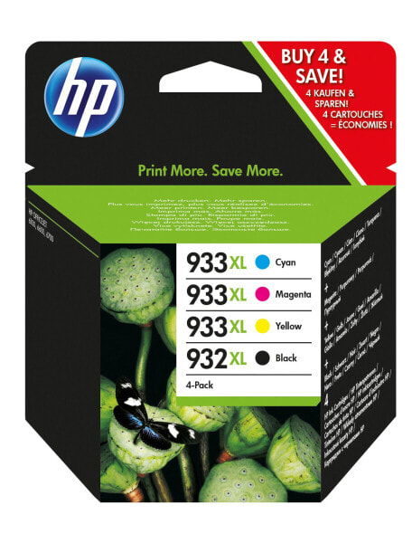 HP 932 Black/933 Cyan/Magenta/Yellow 4-pack Original Inks - Standard Yield - Pigment-based ink - Pigment-based ink - 8.5 ml - 4 ml - 4 pc(s)