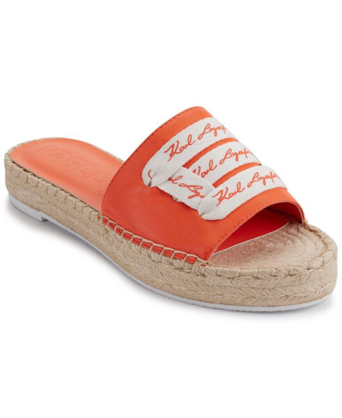 Cherie Logo Slip-On Espadrille Platform Slide Sandals