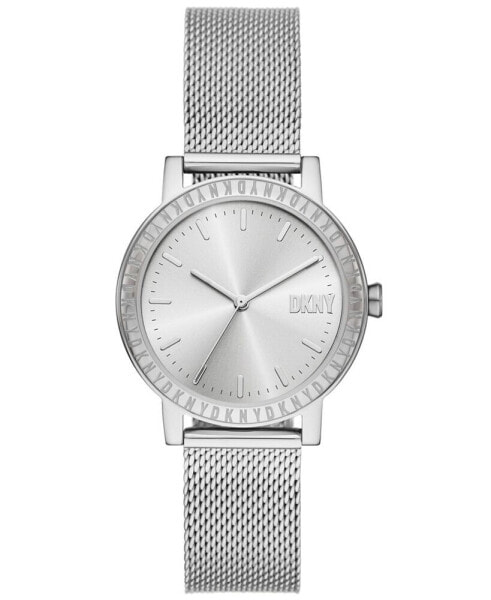Women's Soho D Three-Hand Silver-Tone Stainless Steel Watch 34mm