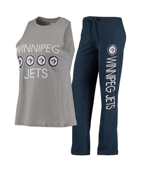 Пижама Concepts Sport женская серо-синяя Winnipeg Jets Meterленные танк-топ и брюки