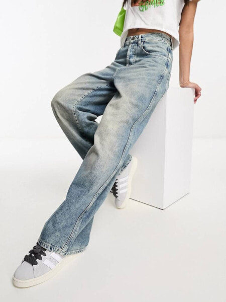 COLLUSION wide leg baggy jeans in light blue