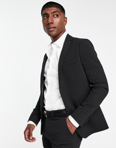 New Look super skinny suit jacket in black