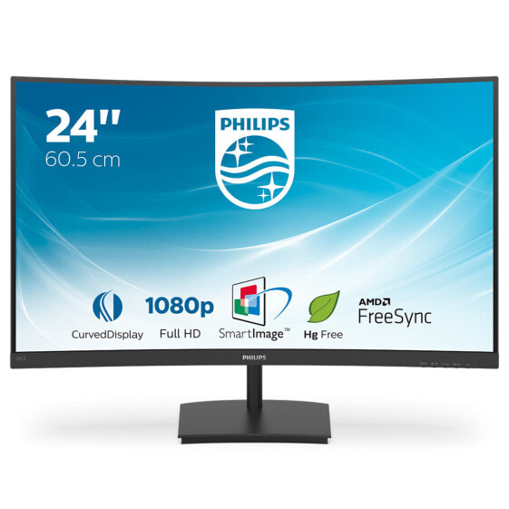 Philips E Line 241E1SC/00 - 59.9 cm (23.6") - 1920 x 1080 пикселей - Full HD - LED - 4 мс - Черный