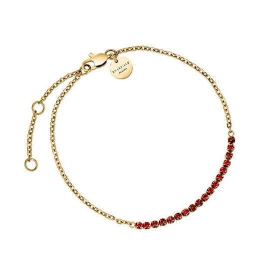 Charming gold-plated bracelet with red crystals Tennis JBTSG-J907