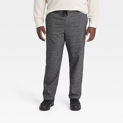 Men's Big & Tall Casual E-Waist Tapered Trousers - Goodfellow & Co Black LT