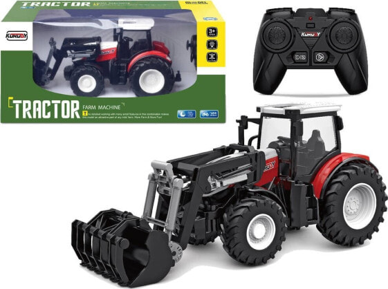 LeanToys Traktor Czerwony Zdalnie Sterowany 2,4 G Ruchoma Łyżka 1:24