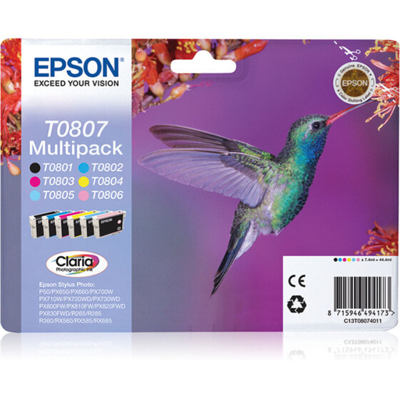 Картридж с оригинальными чернилами Epson C13T08074021 Разноцветный