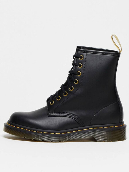 Dr Martens Vegan 1460 8 eye boots in black felix rub off