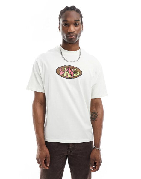 Vans lopside central logo t-shirt in white