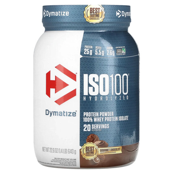 Протеин сывороточный Dymatize ISO100 Hydrolyzed, 100% Whey Protein Isolate, Шоколад "Гурман" 640 г