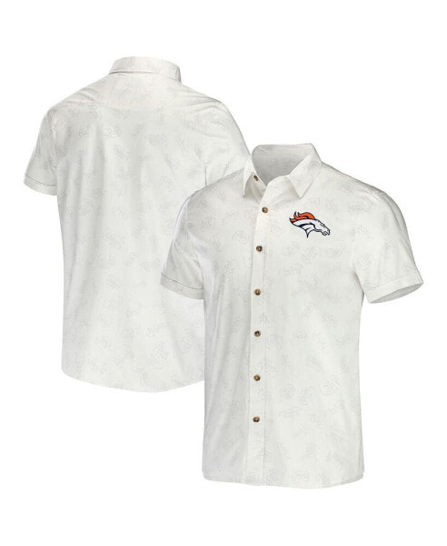 Men's NFL x Darius Rucker Collection by White Denver Broncos Woven Button-Up T-shirt