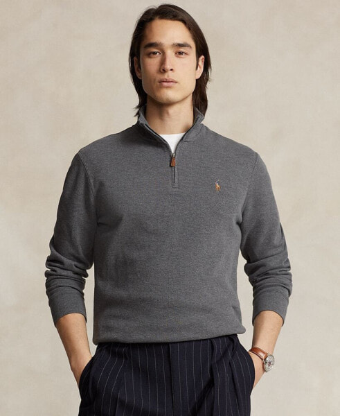 Men's Estate-Rib Cotton Quarter-Zip Pullover