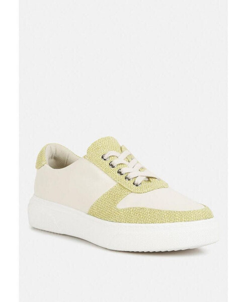 KJAER Womens Dual Tone Leather Sneakers