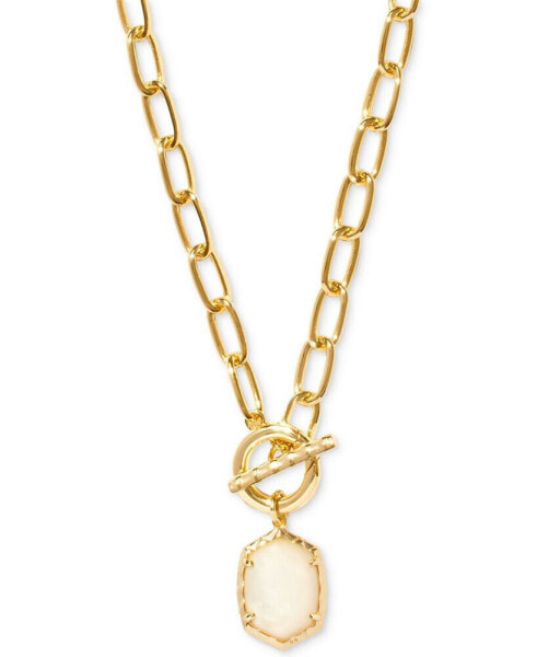 14k Gold-Plated Stone 18" Pendant Necklace