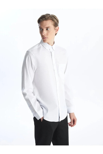 Рубашка LCWAIKIKI Classic Regular Fit с длинным рукавом для мужчин