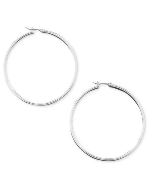 2" Silver-Tone Hoop Earrings