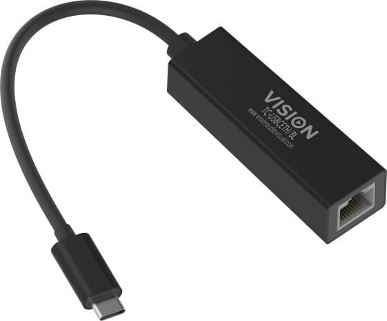 Vision TC-USBCETH/BL - Wired - USB Type-C - Ethernet - Black