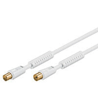 Goobay Antenna Cable with Ferrite (80 dB), Double Shielded, 1.5 m, Coaxial, Coaxial, White